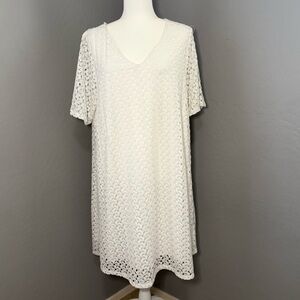Naif White Crochet White Dress 2X‎